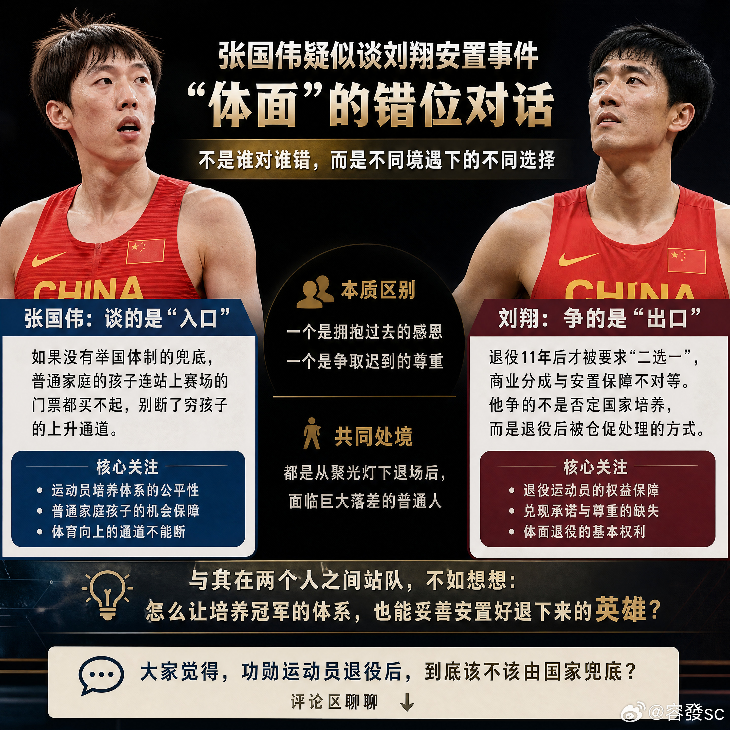 张国伟疑似谈刘翔安置事件全网都在吵张国伟是不是在内涵刘翔，但我觉得这更像是一场