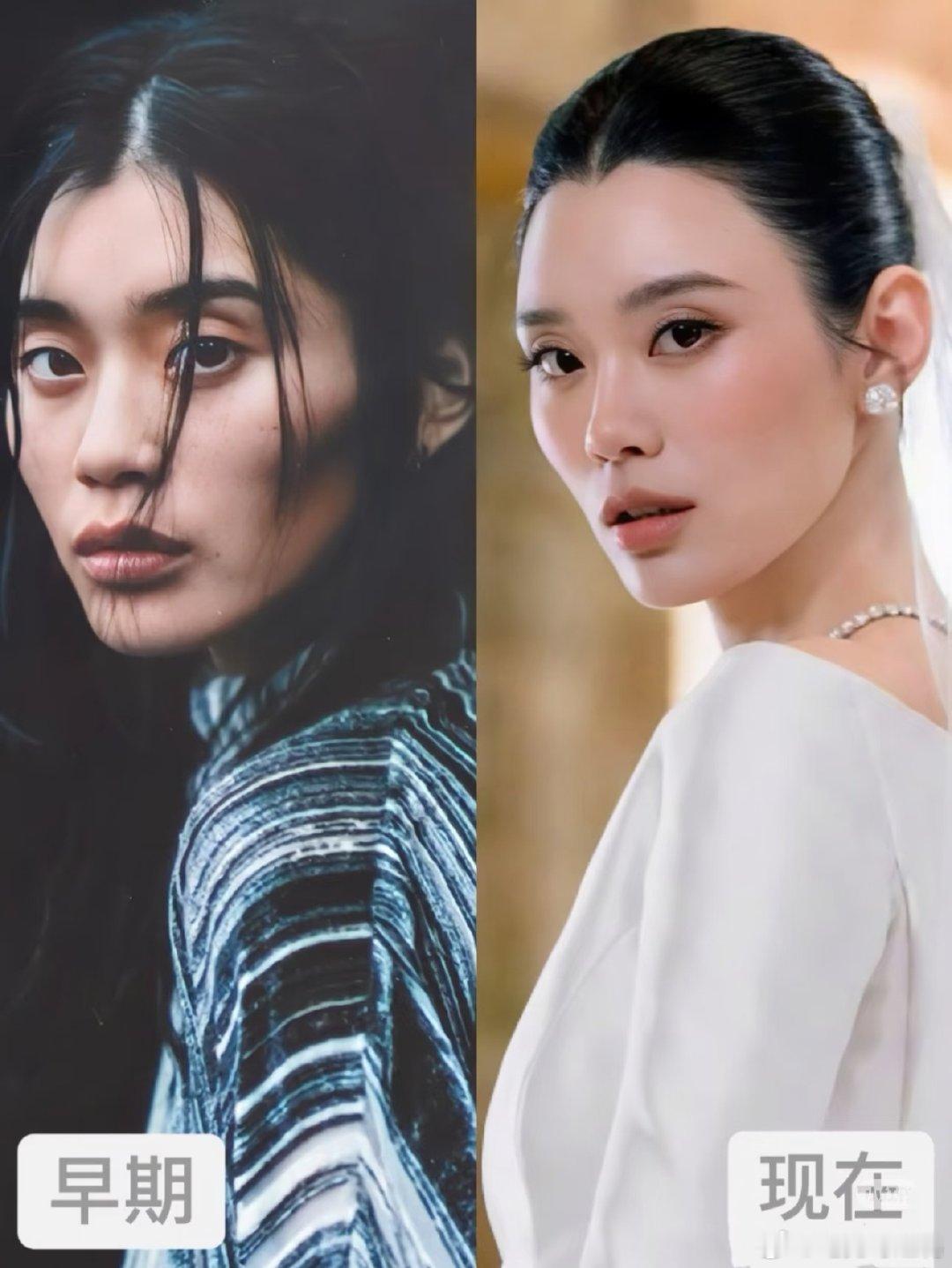 #奚梦瑶和现在简直判若两人#奚梦瑶真是和过去变化还挺大的，从过去的骨相美到现在的高级美，气质越来越高