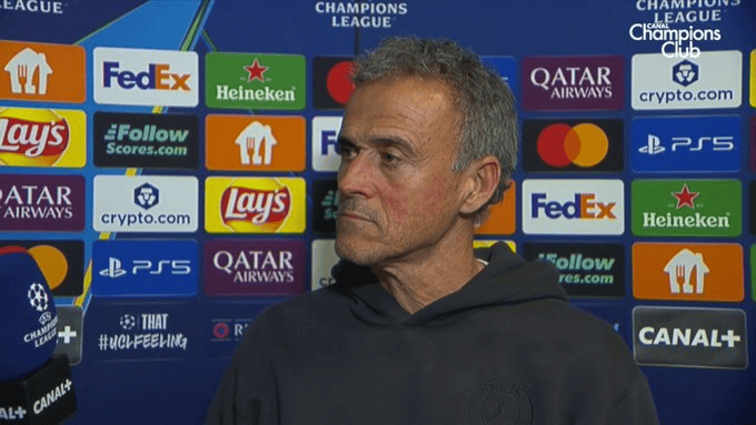 恩里克: 今晚只有巴黎在踢足球, 远胜葡体, 输球真的不公平