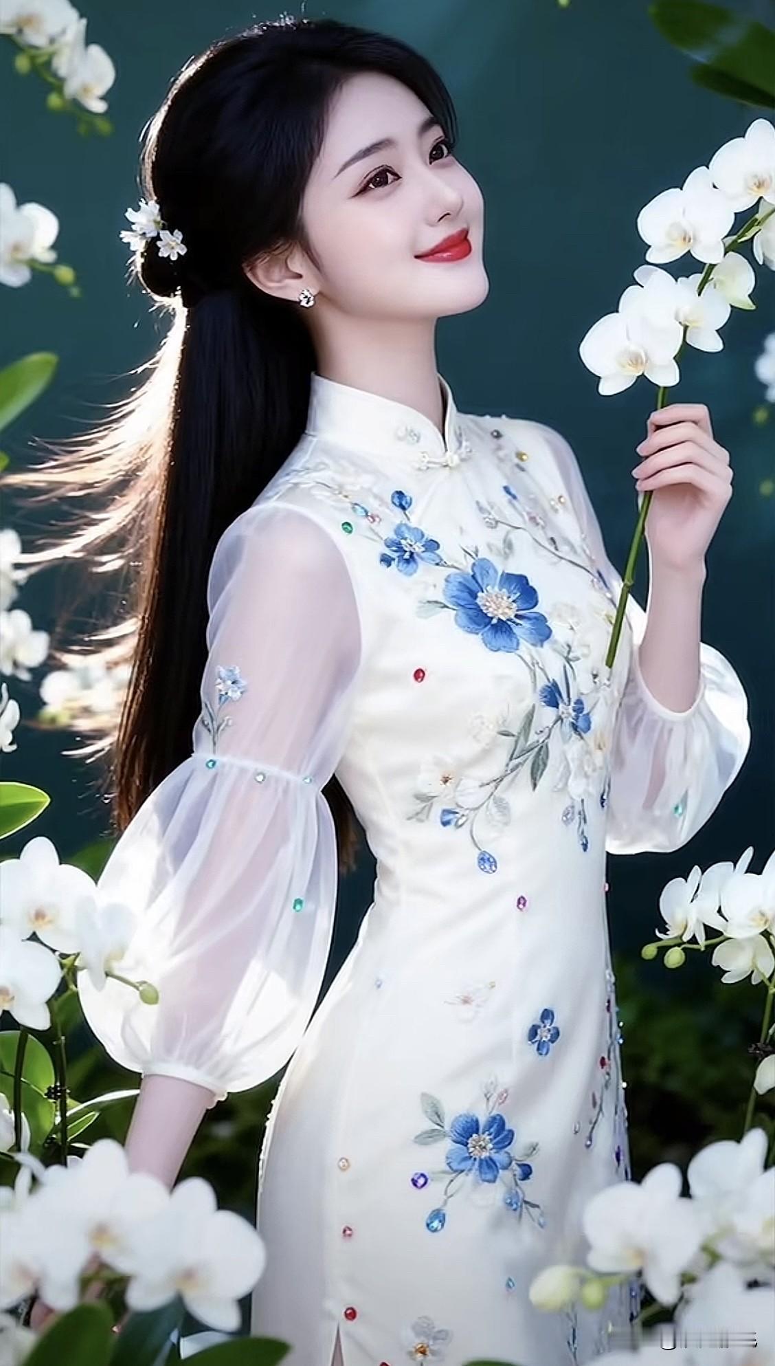 花间美人笑，春风满面娇。蝶吟花间醉三春满树春光醉桃花娇美人更美满树春光醉