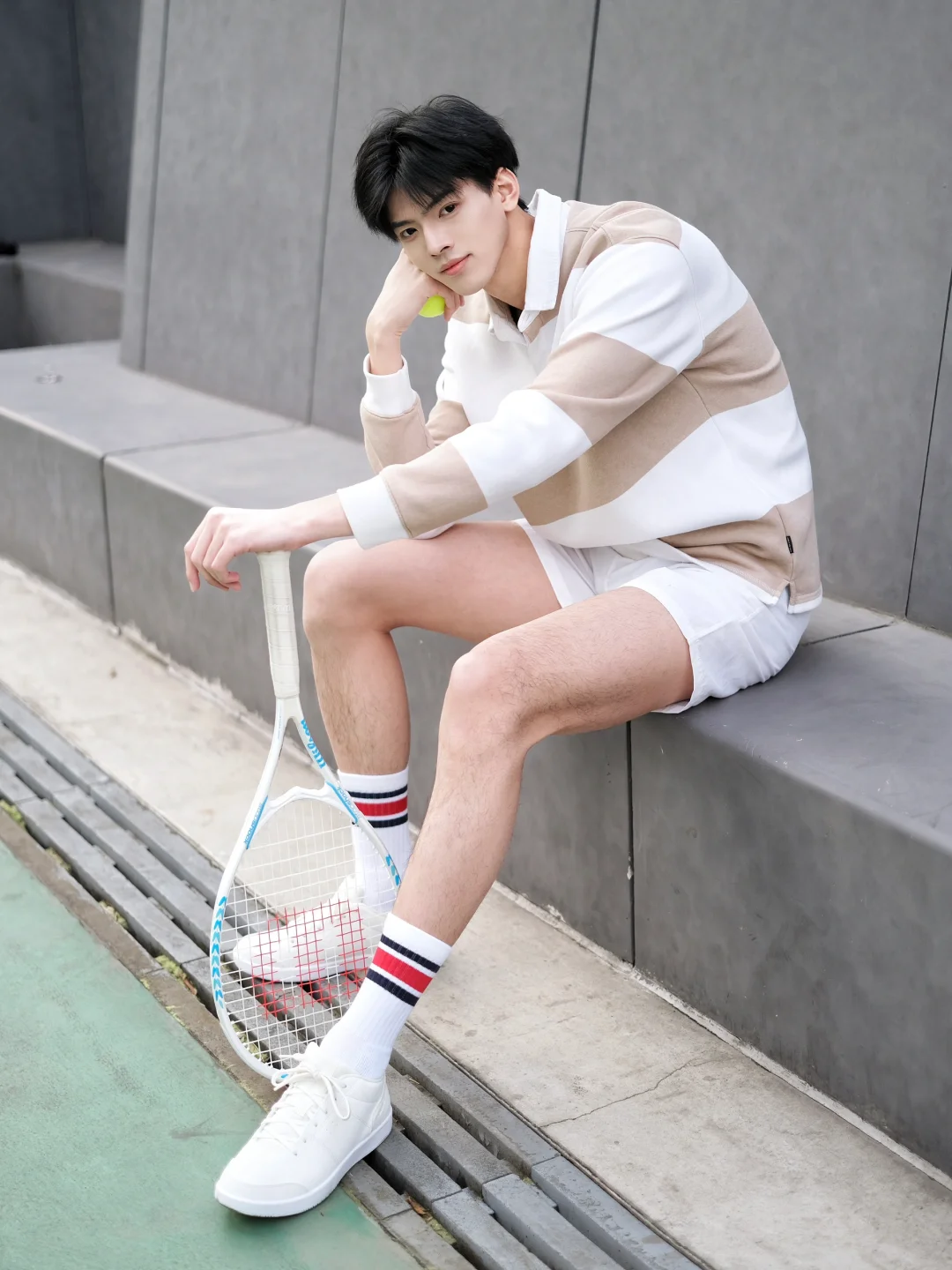 早起练球的男孩 超帅的！🎾