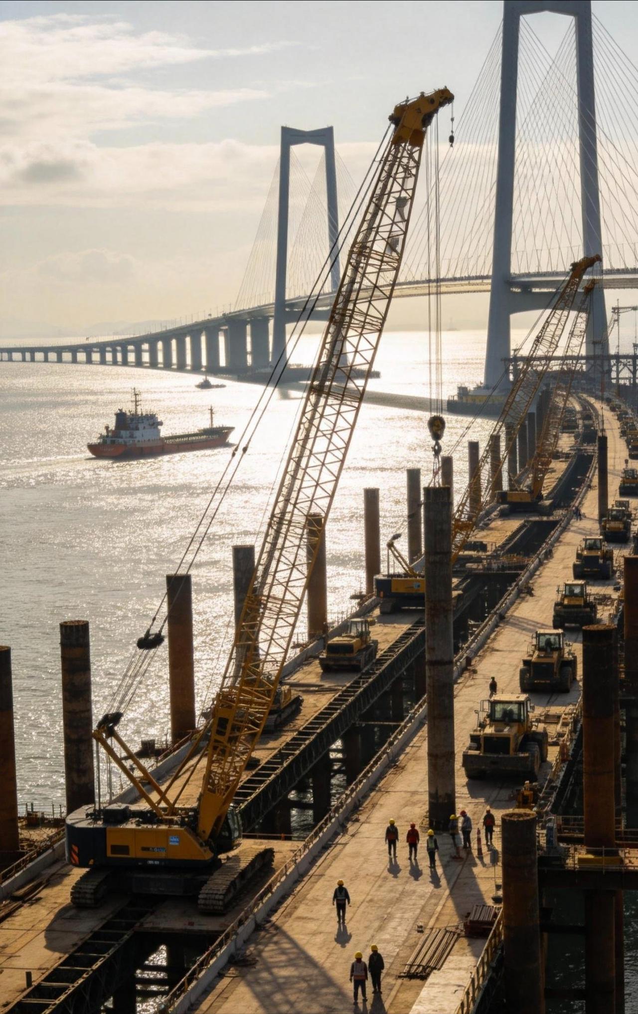 [点赞]大陆现在正在建厦金大桥，不管台湾当局同不同意，我们照样开工修建，工程已