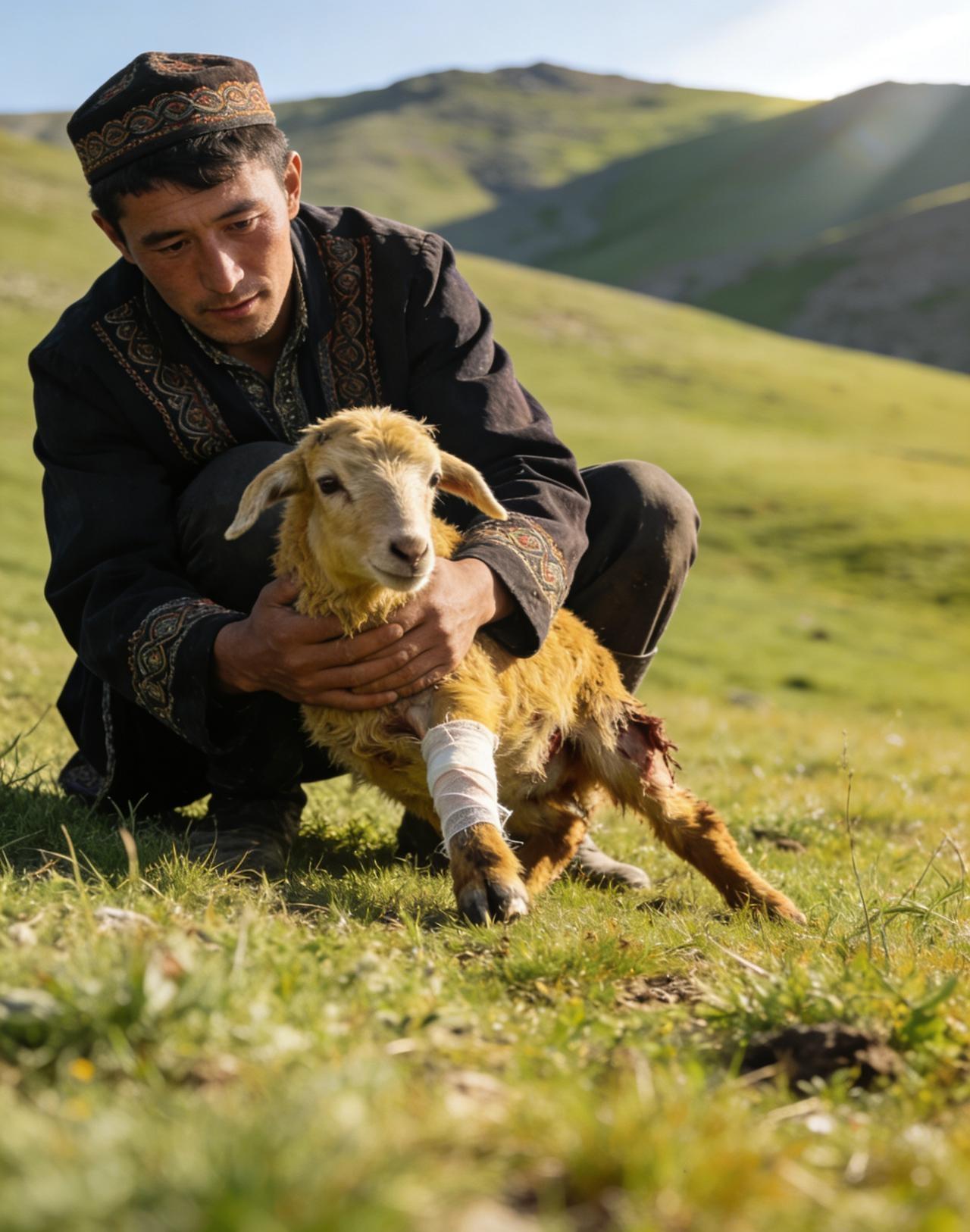 新疆一男子连续三天被一只罕见黄羊悄悄跟着，第四天他鼓起勇气慢慢走近，才发现黄羊前