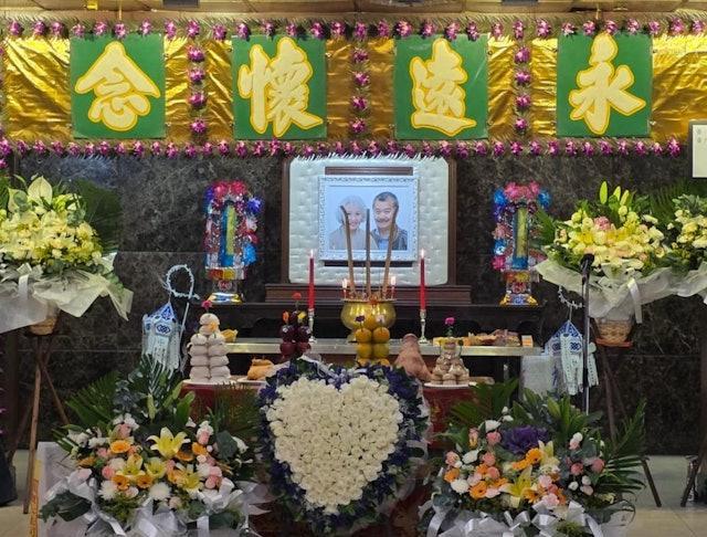 资深武术指导唐佳与爱妻雪妮相继离世，今（7月14日）于红磡世界殡仪馆设灵。不少圈