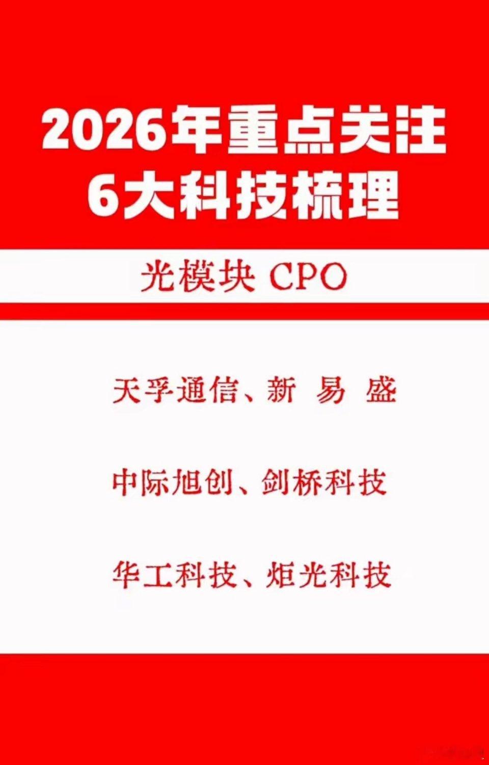2026年重点关注6大科技梳理·光模块CPO：申菱环境、英维克、沪电股份、宏和科