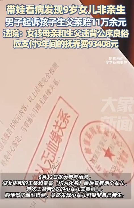 冤不冤！湖北枣阳，一男子带女儿去看病，竟发现女儿不是亲生的，不料，当把亲子鉴定结