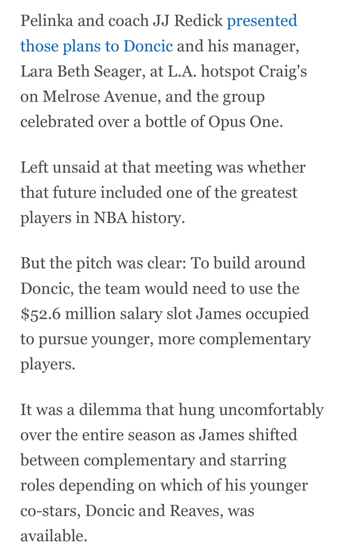 ESPN记者RamonaShelburne：佩林卡与雷迪克在洛杉矶梅尔罗斯大道