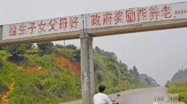 走在熙熙攘攘的街头，我突然瞥见了一面墙上的新标语：“一个孩子孤单老，三个孩子能养