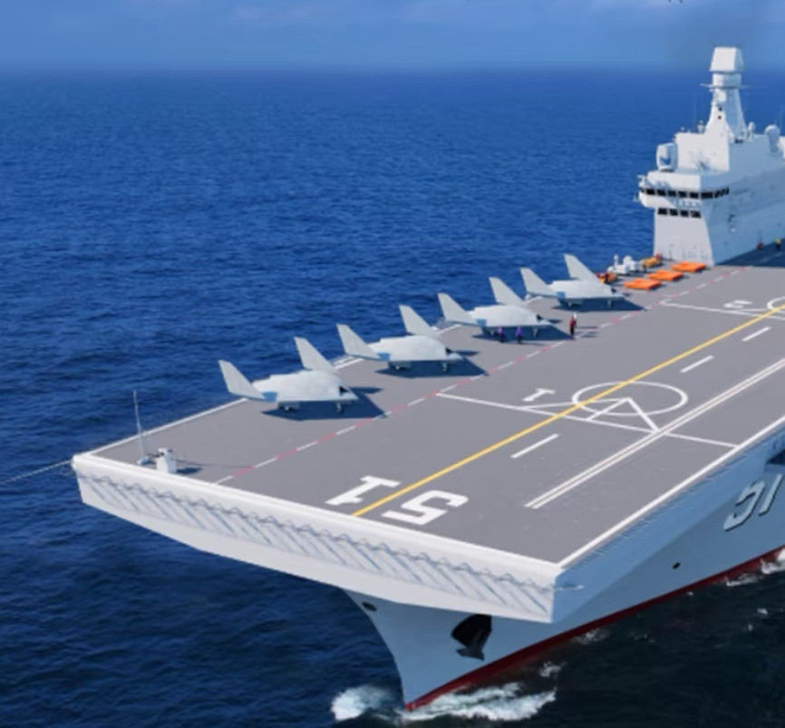 51四川舰标配应该是GJ21图2和CH4T。电磁弹射车上的隐形无人机FH系列也没