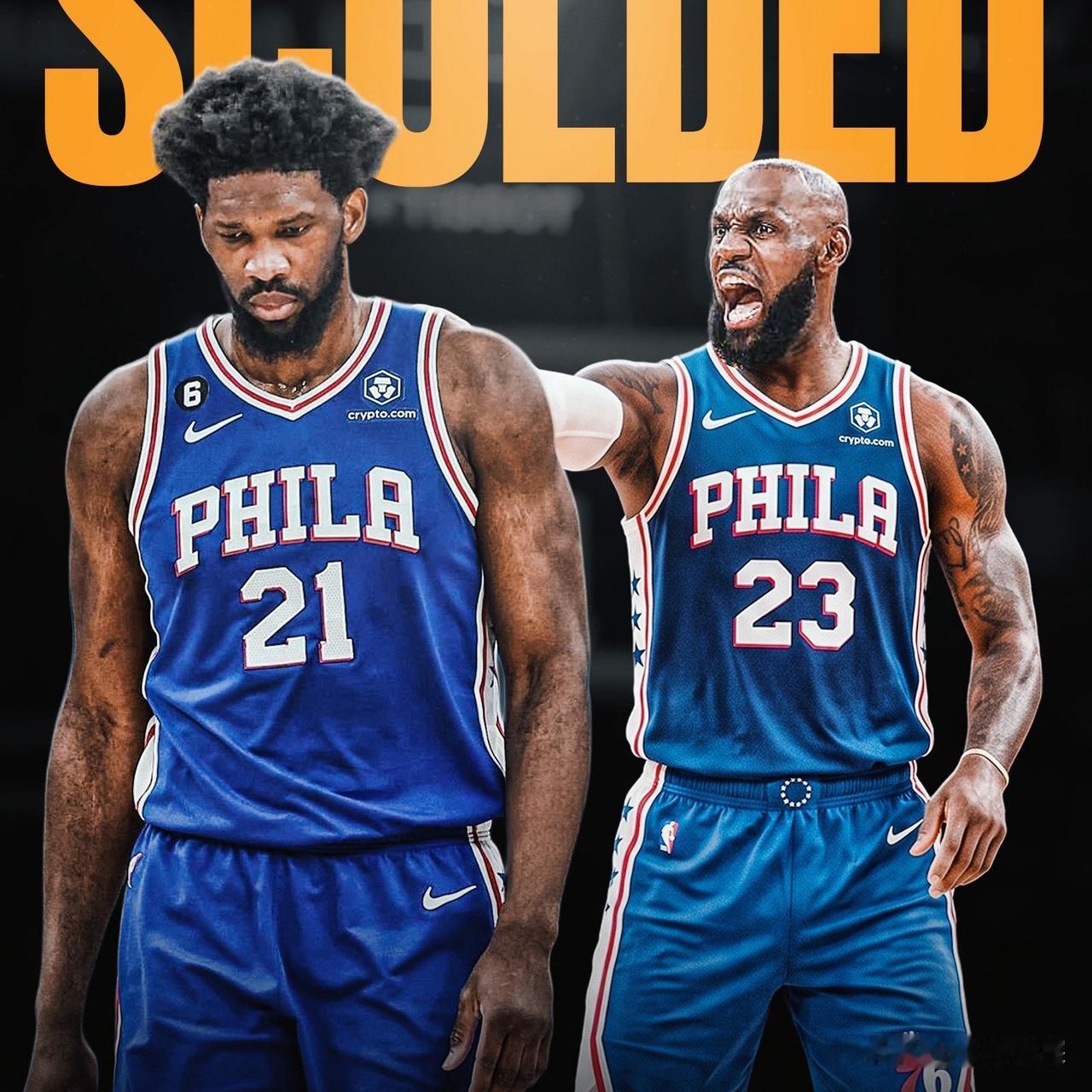 惨！恩比德被新加入的詹姆斯训话！据ESPN解说MikeBreen透露，恩比