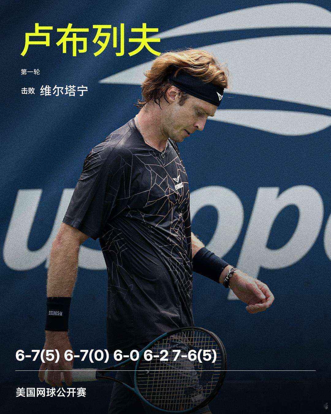 卢布列夫逆转晋级美网2026男单首轮，23号种子卢布列夫在落后两盘的情况下连下