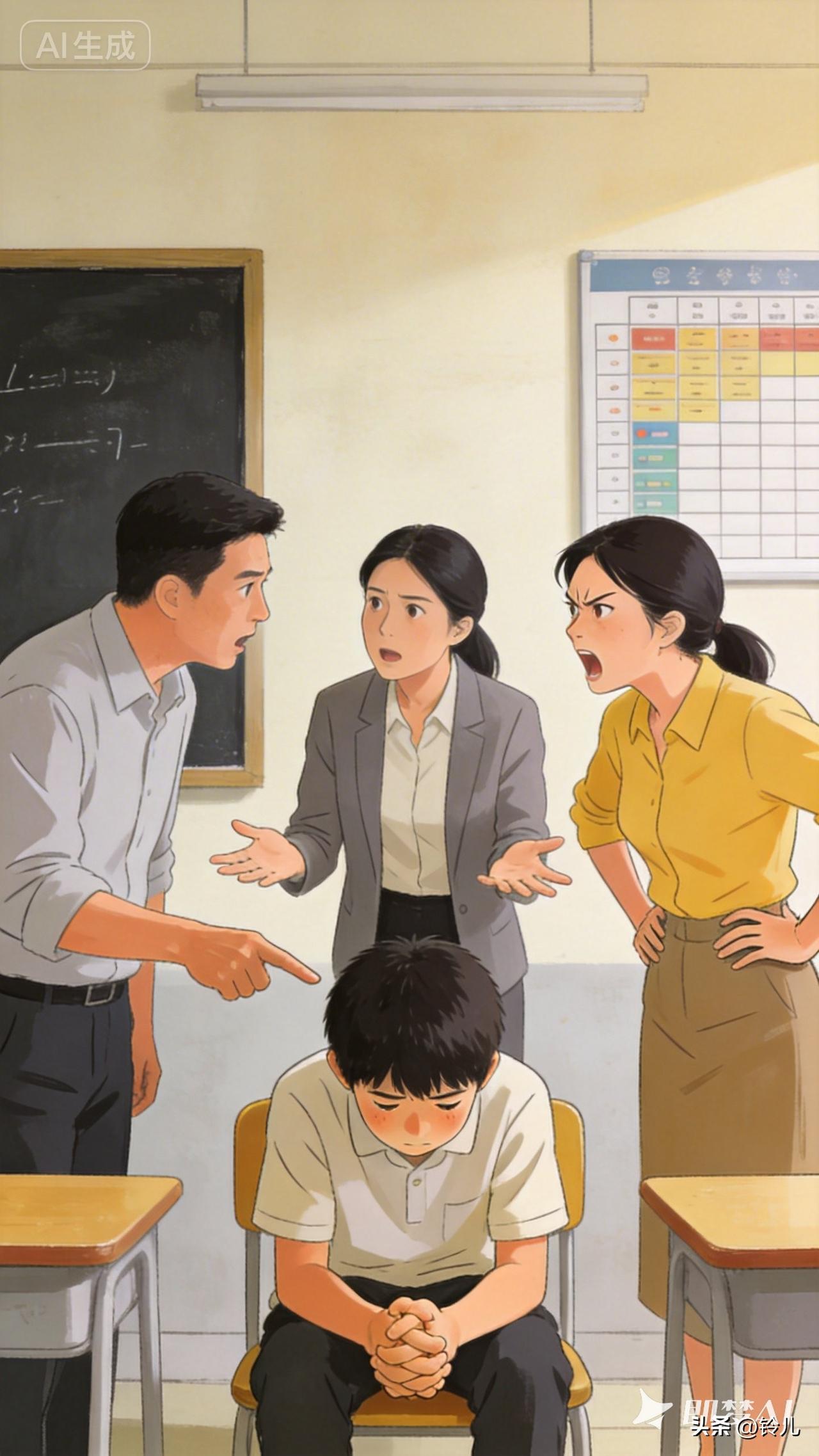 初二一个重点班最近停学5名，让尹老师头发又白了许多。两名是因为书包挂