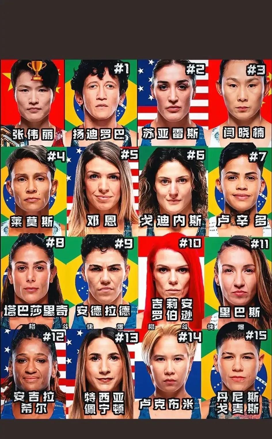 这些全是张伟丽的手下败将！张伟丽在世界上名气很大，相反在国内却不受重视！