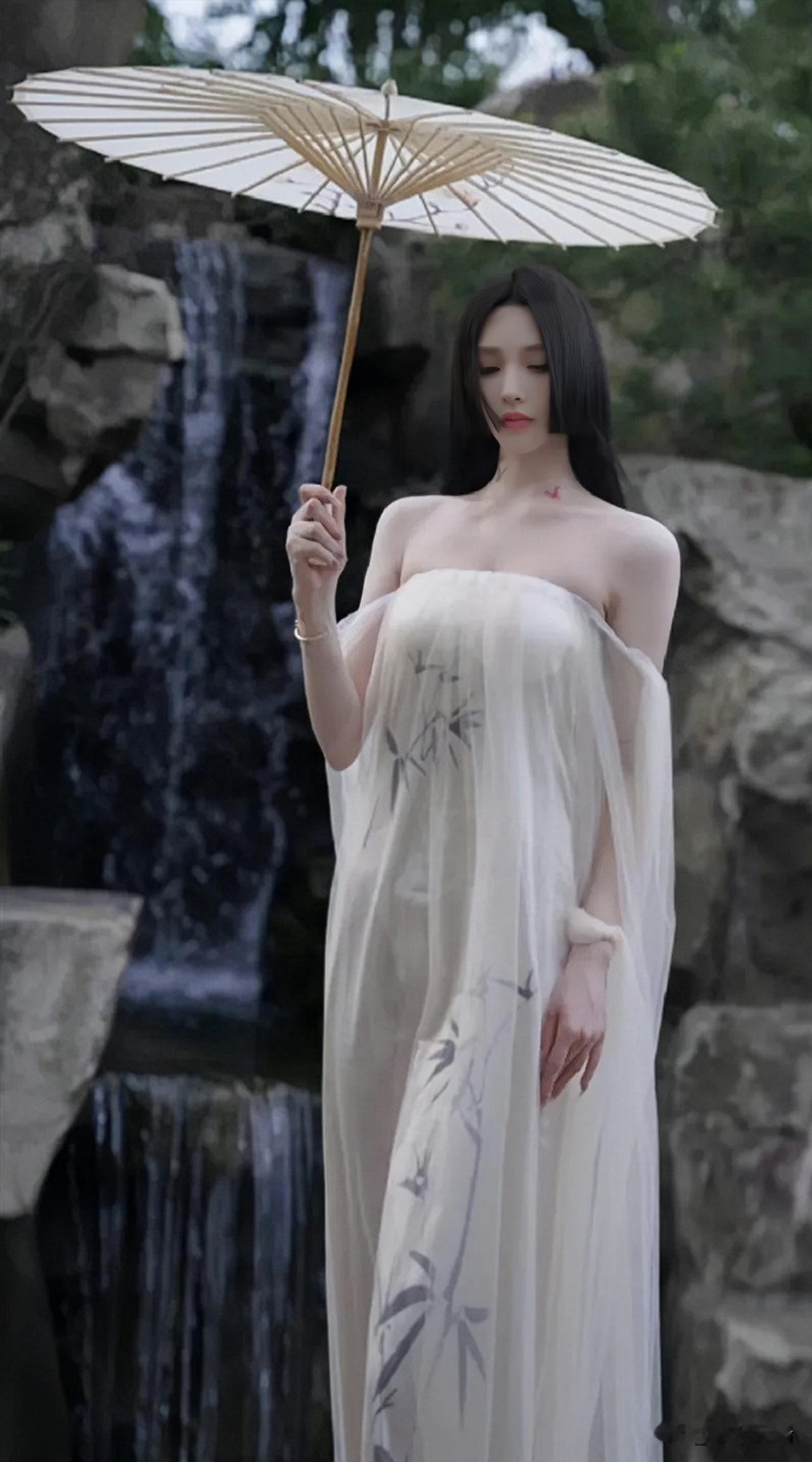 梦回古风，白衣飘飘，伞下美人，如画如诗。