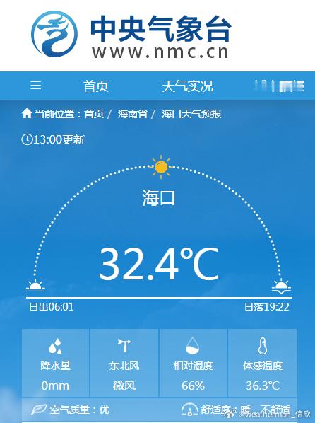 【南方隐形高温】今天13时，江南华南大多数地区的气温没有超过35℃高温线，但是因