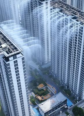 开发商砸了一千多万，在自家小区楼顶造了一场"雨"，结果被外交部发言人毛宁发到了海