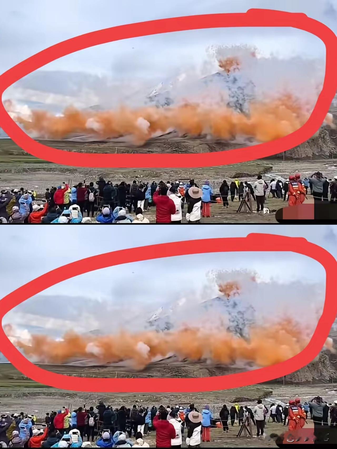 村民们说话了，一位住在山脚下的居民说到：当时看到始祖鸟一群人来到山那里，当时不知