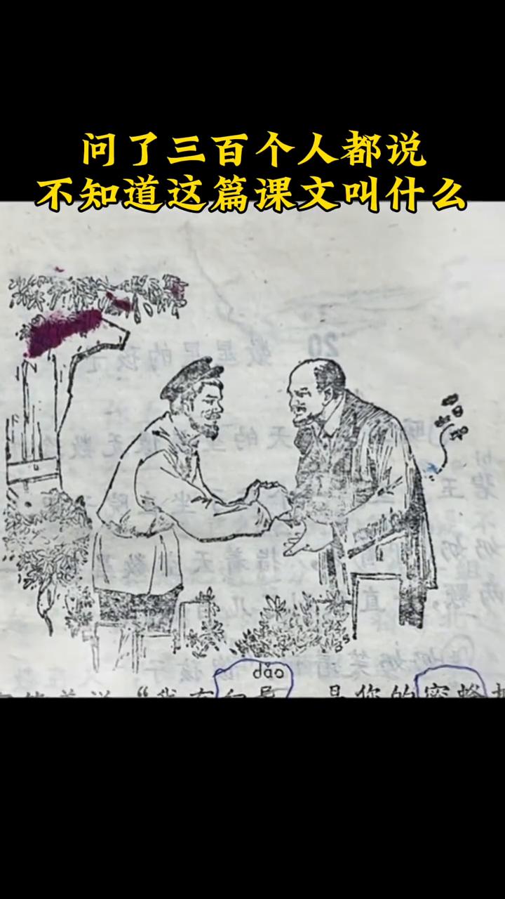问了三百个人都说不知道这篇课文叫什么。
