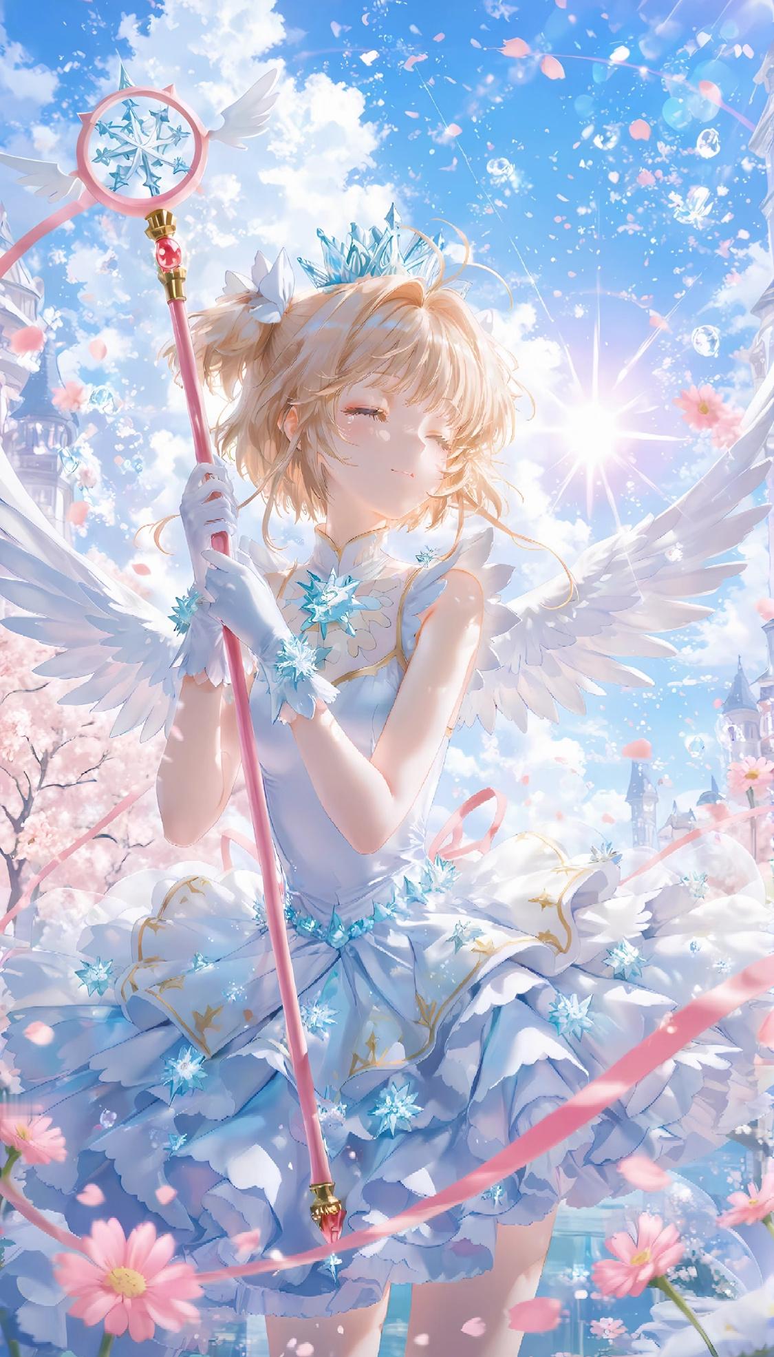小樱喊你换头像啦🌸蓝色和夏天真的是绝配呀，太美惹！日漫春日追番攻略魔卡少女樱