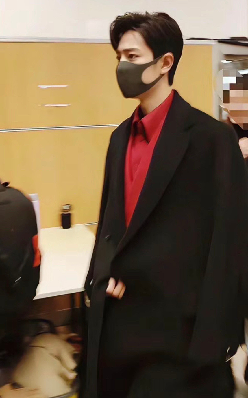 肖战穿黑色大衣气场太足了