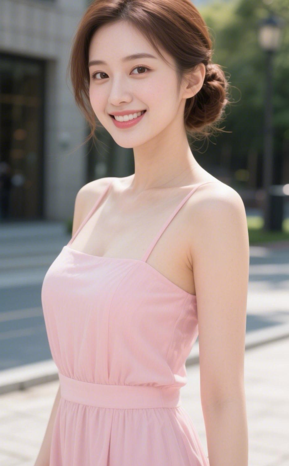 精致五官下的柔美，就是不化妆，也算特别好看吧…