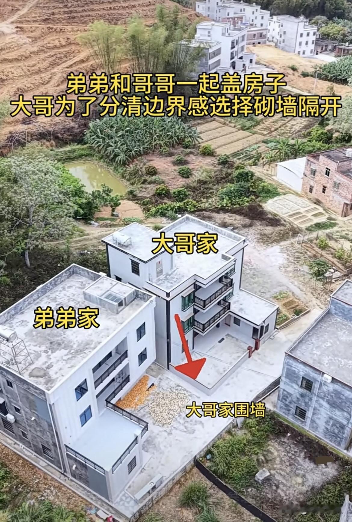 弟弟和哥哥一起盖房子🏠大哥为了分清边界感选择砌墙隔开，弟弟也很赞成大哥的做