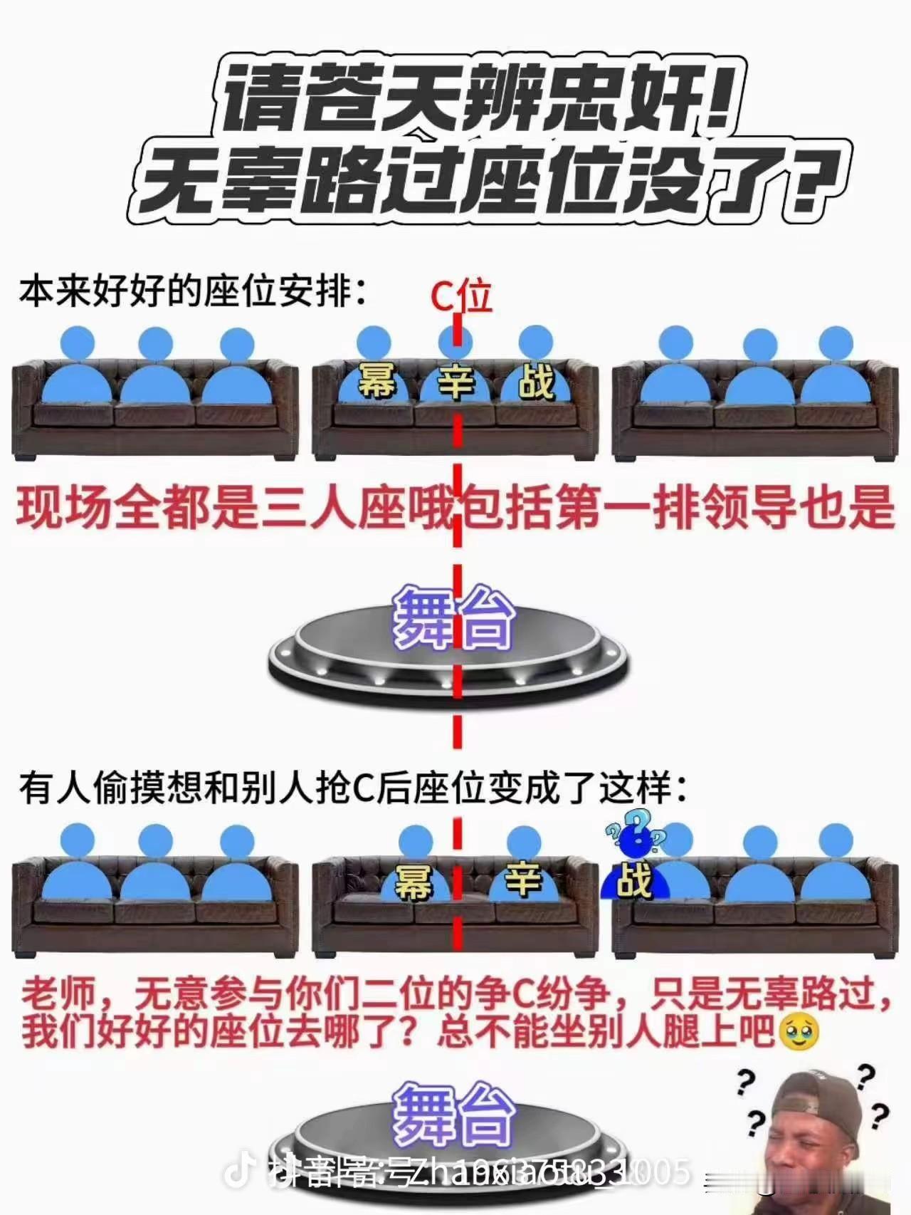 明星参加重要活动，走红毯顺序和座位号都是平台和明星签好合约的，明星才会确定出席与