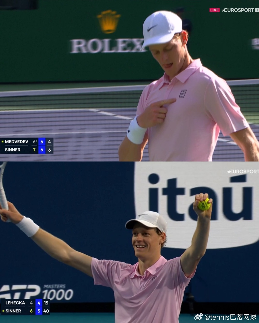 现役球员ATP1000大师赛冠军数量：（2个起）🇷🇸德约科维奇-40个