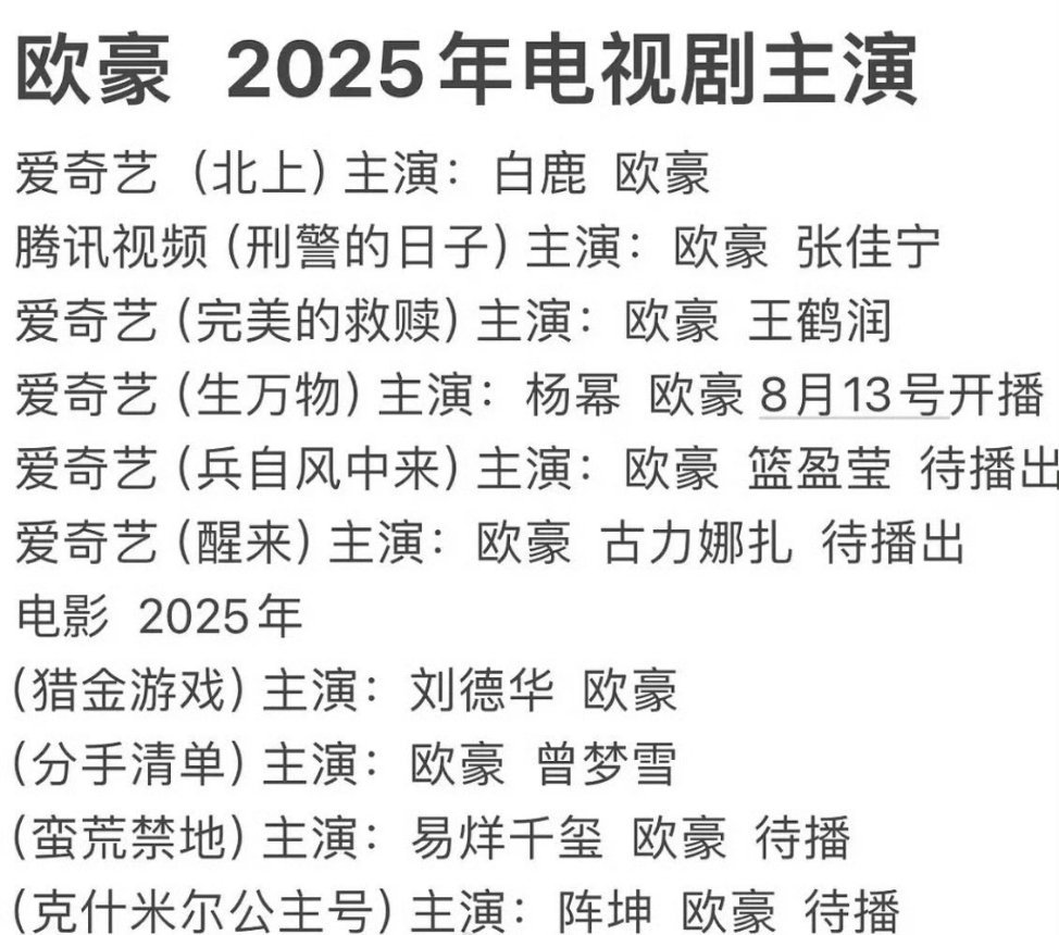 欧豪还有25部待播作品，欧豪算不算秀人的天花板了[捂脸哭]​​​