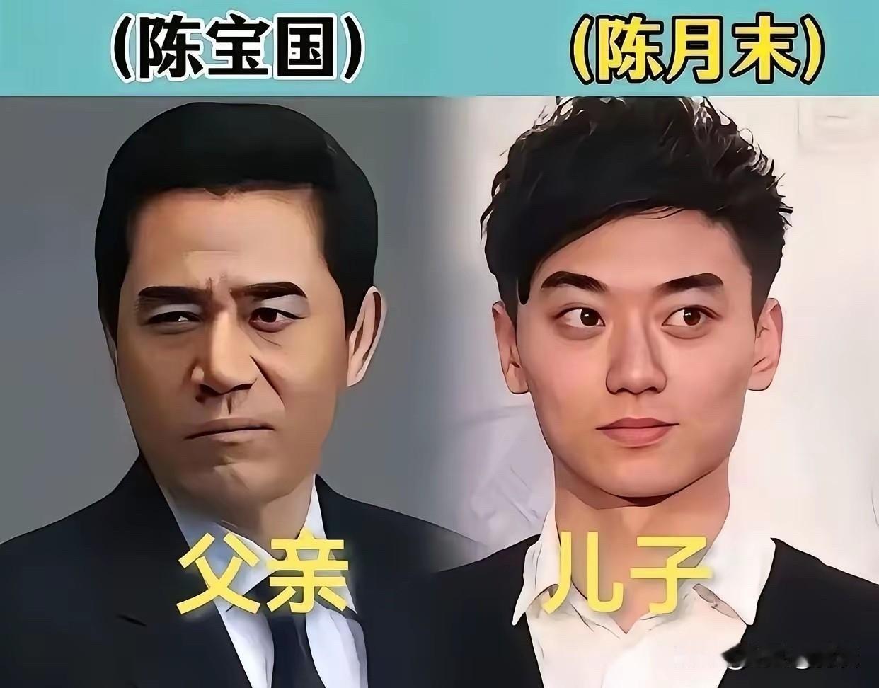 陈宝国陈月末、张丰毅张博宇、王志飞王也这些明星父子的合照，才发现基因真的很强大