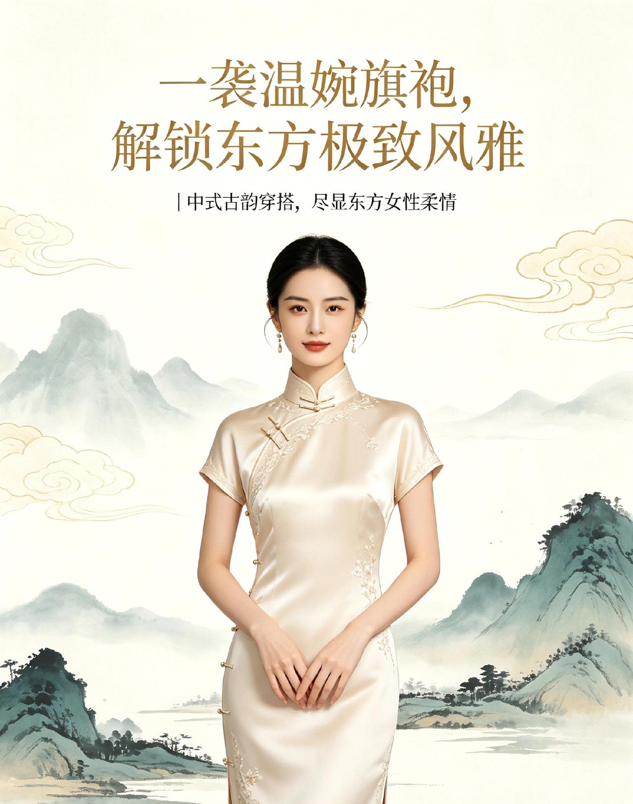 一袭温婉旗袍，解锁东方极致风雅中式古韵穿搭，尽显东方女性柔情