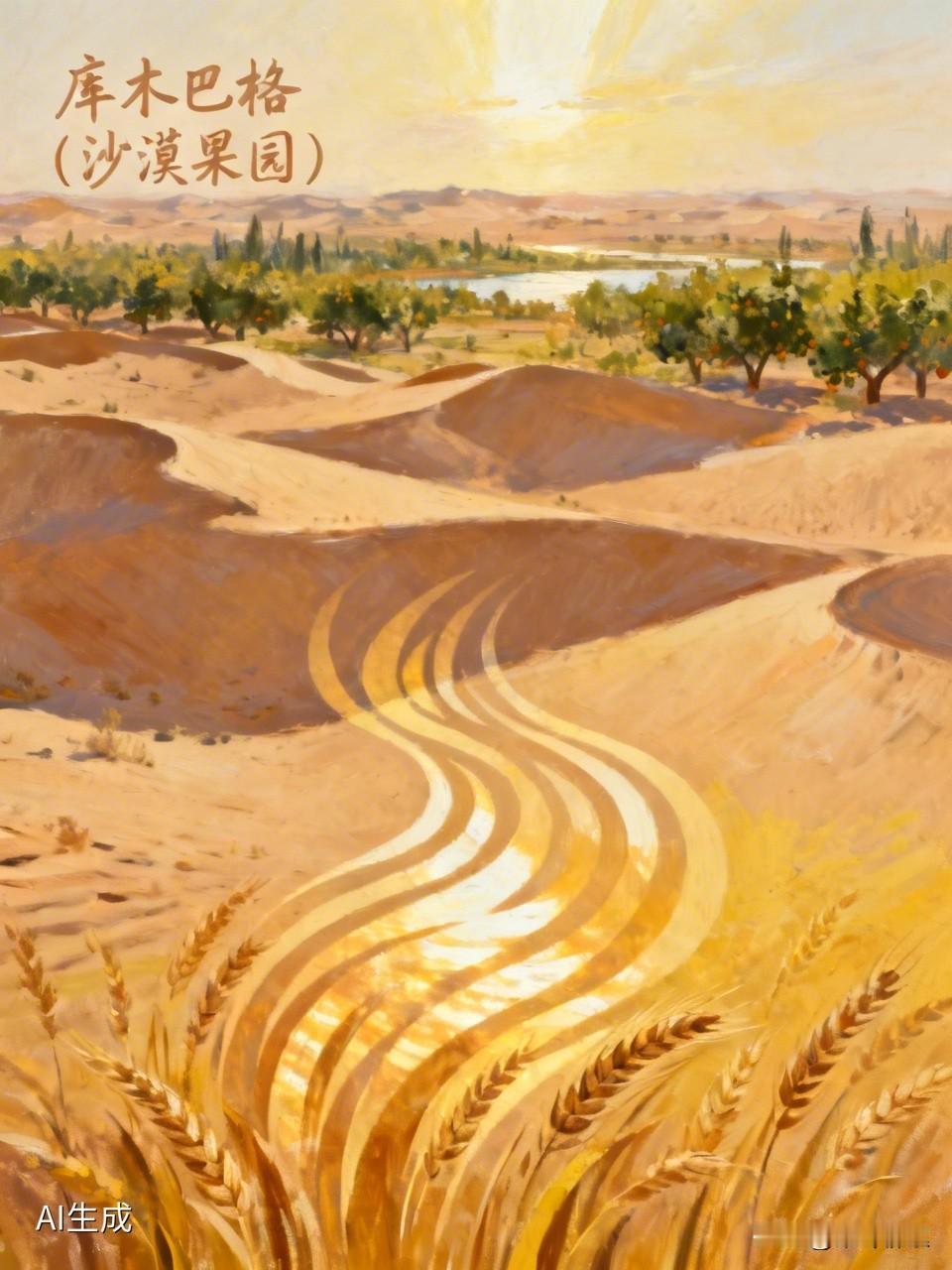 新制词牌：库木巴格（沙漠果园）徒步不停，一寸一寸，丈向高处，头昂起时，天