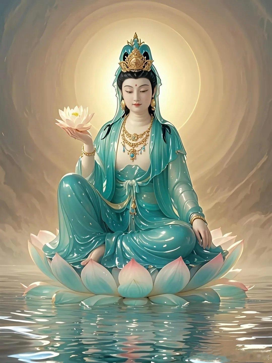 慈悲为怀救苦救难观音菩萨坐莲壁纸～有缘人请留下一句：万事皆顺！