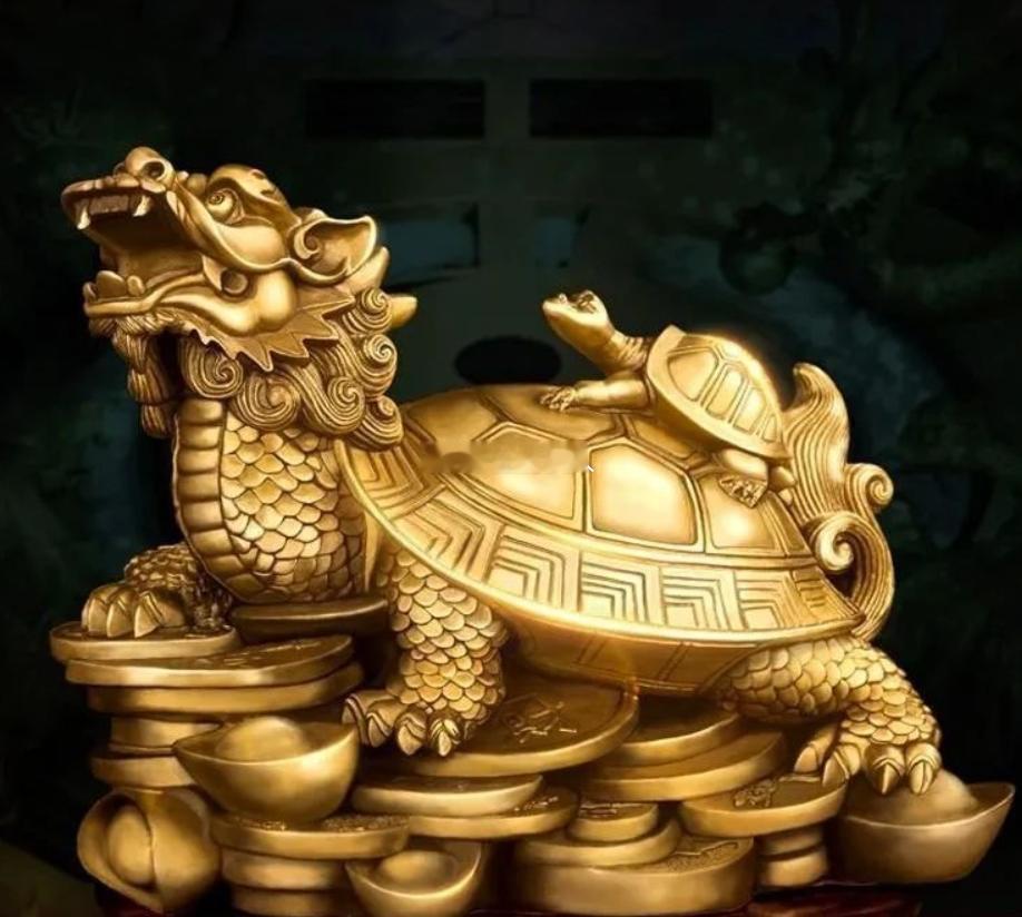 接灵龟，镇邪煞，迎福寿安康。化尽三煞凶气；招来四方祥瑞。灵龟在侧，小人远离，病痛