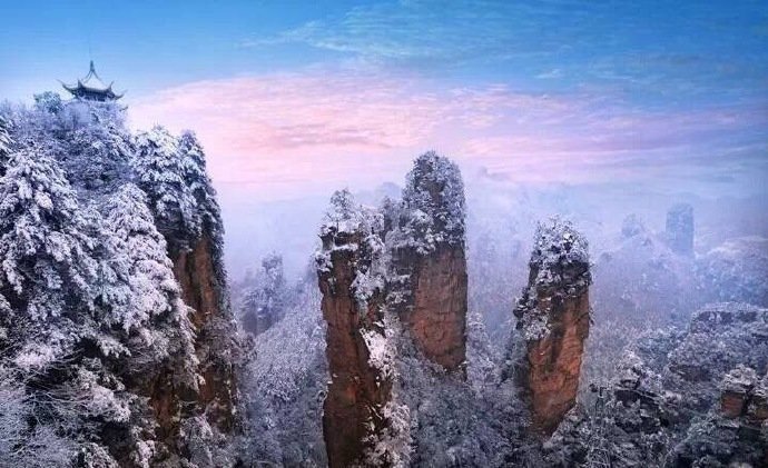 一下雪，张家界就变成了仙界.​​​​