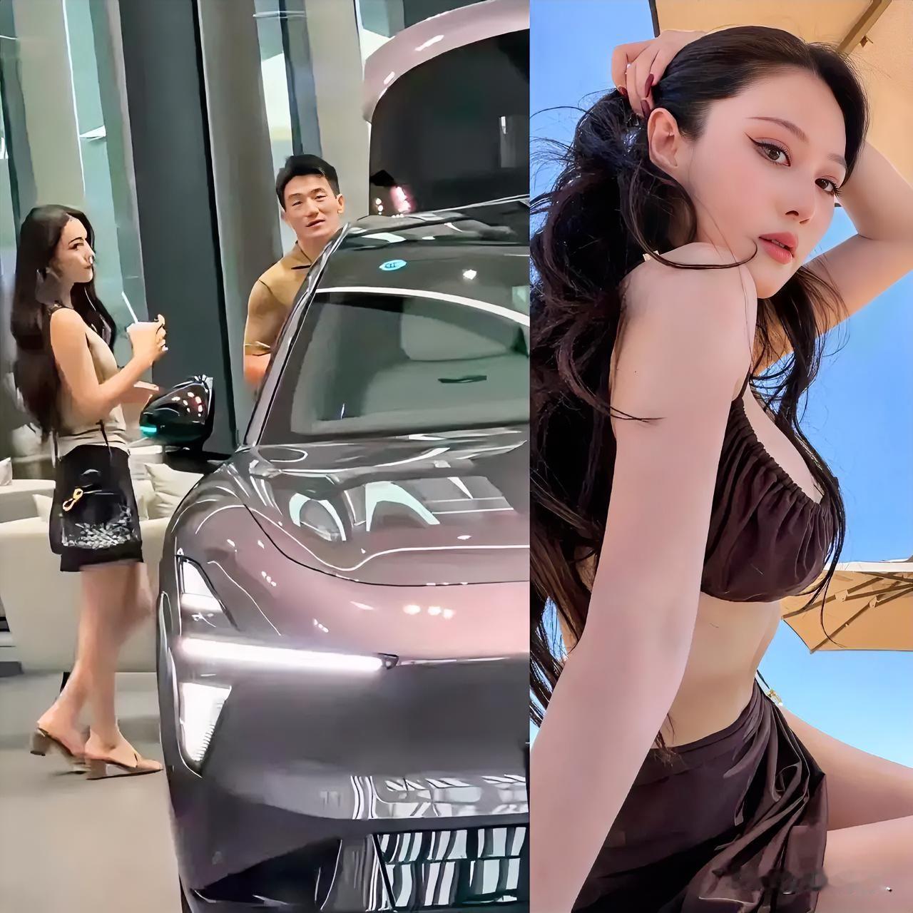 张馨予被拍到陪老公何捷看车，让人没想到的是，他们没有挑选动辄百万的豪华进口车，而