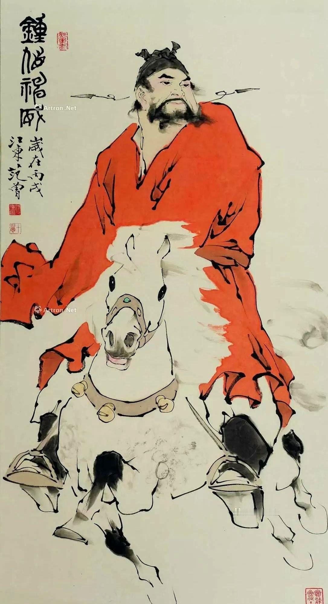 “线条像刀，一划就劈开纸面。”网友@水墨客盯着范曾最新拍品《老子出关》的局部放