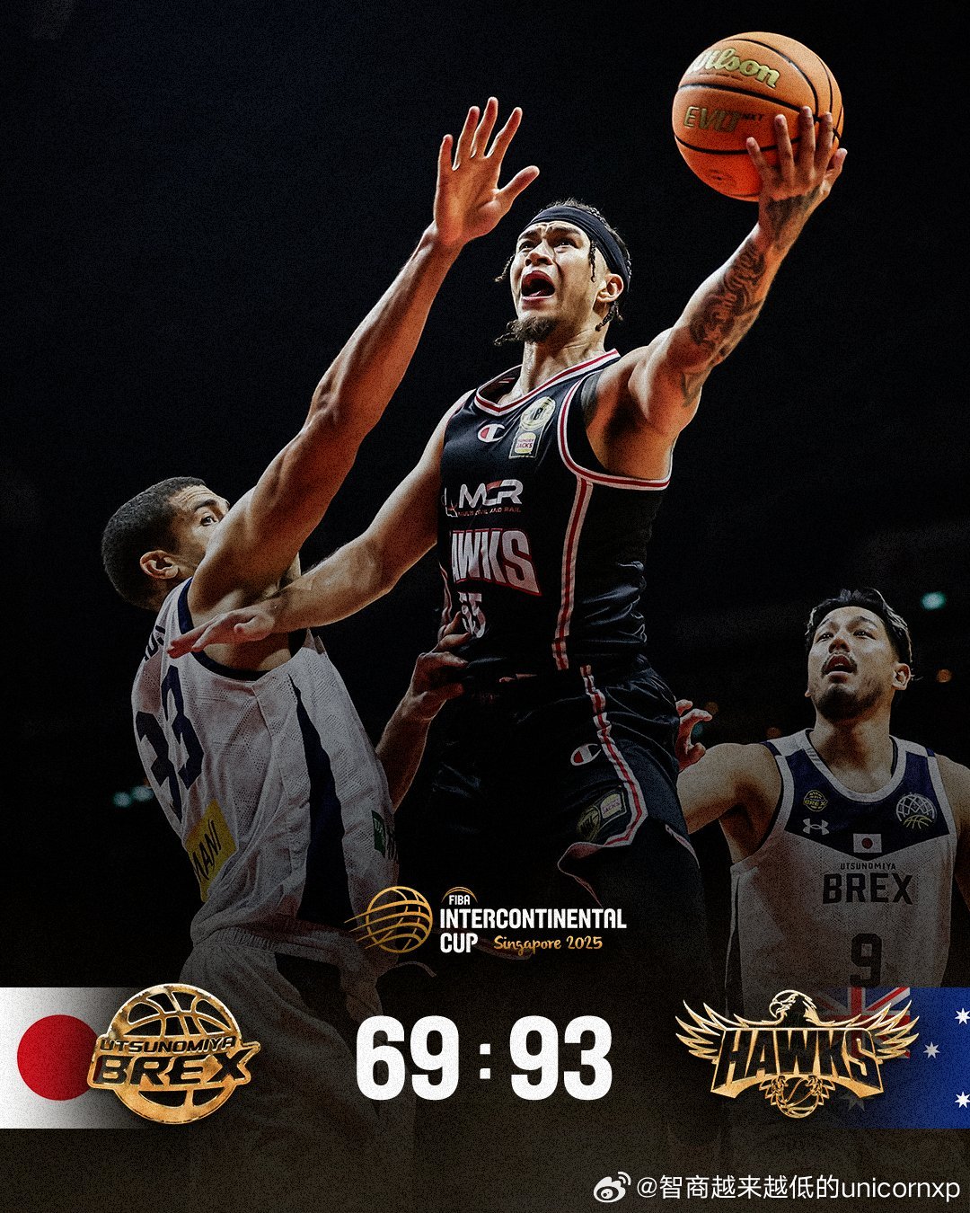 宇都宫最后一场69比93不敌伊拉瓦拉老鹰，首次参加FIBA洲际杯日本B联赛球队最