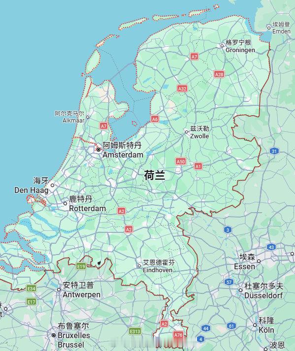 【去客场不用坐飞机】本赛季荷甲联赛18支球队，除了位处东南角的福图纳的个别客场之