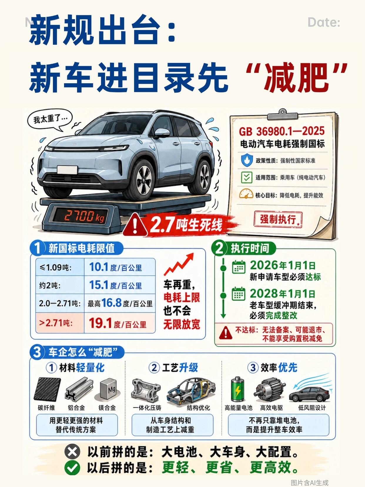 新规出台，国产电车要“减肥”了！