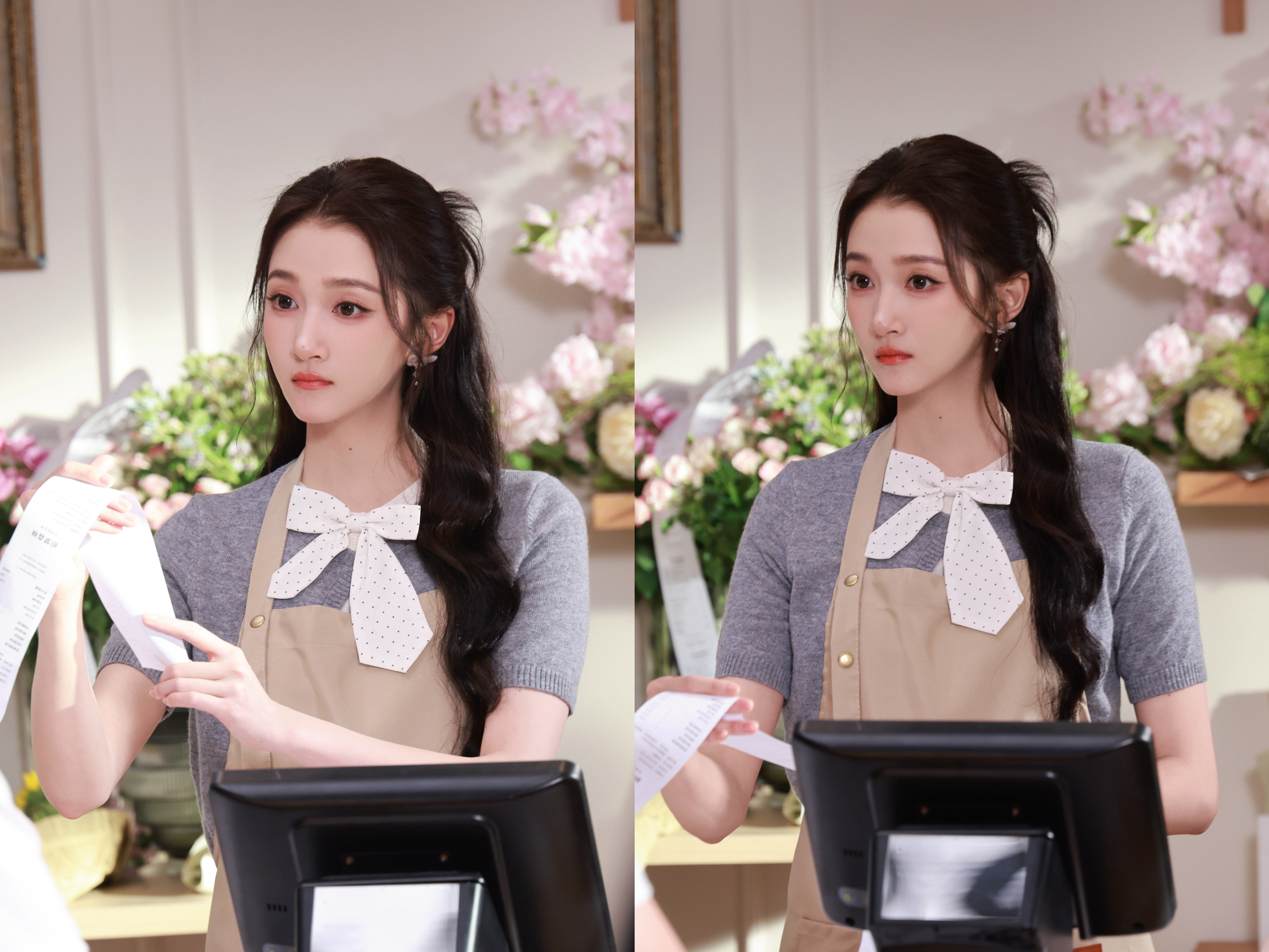 关晓彤这组花絮图，完全是小说里的温柔小白花女主，太漂亮了！微博夏日颜究所暑假刷到