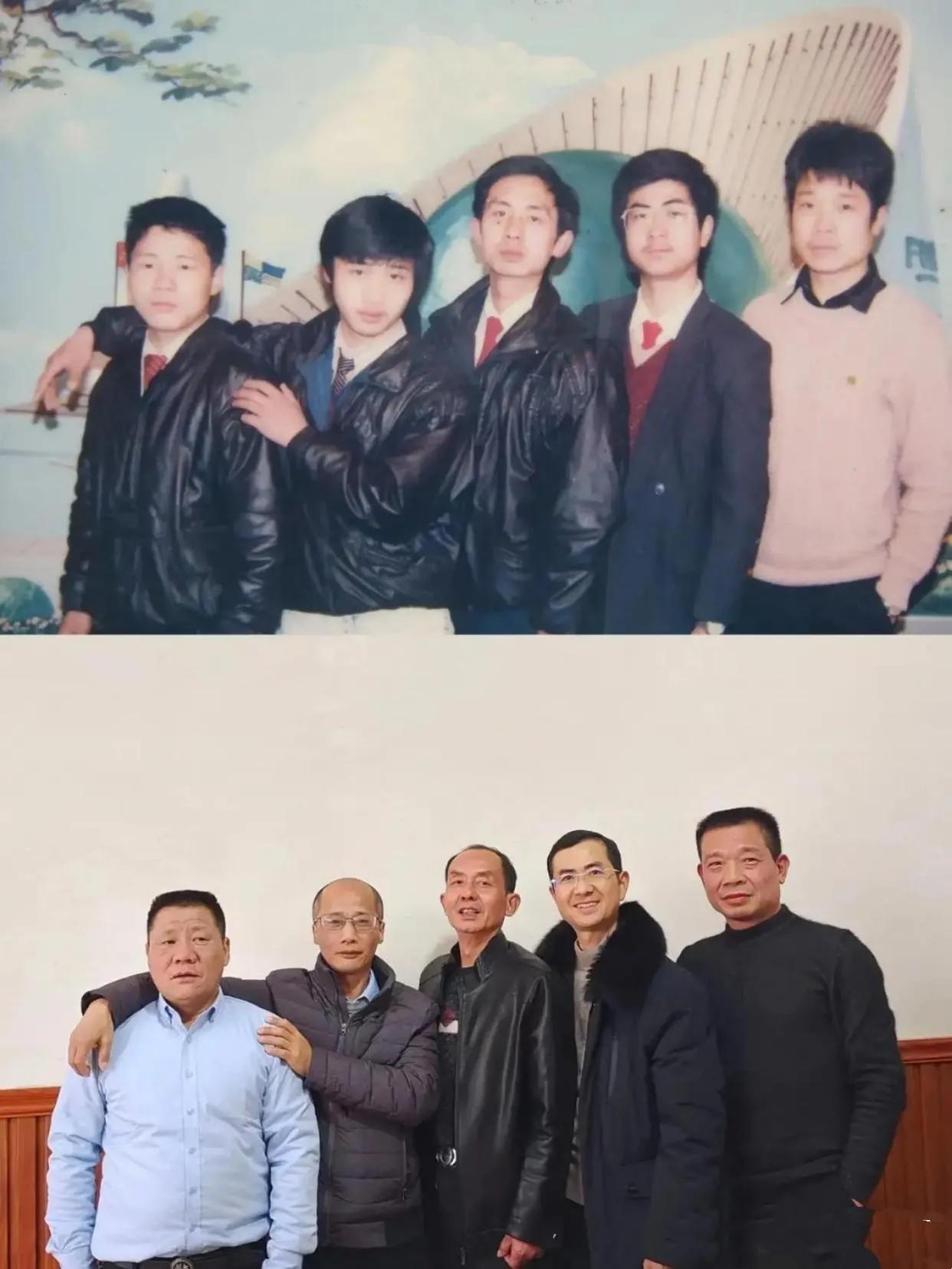 岁月真的是一把杀猪刀！32年前，河北保定某个村子里的五个青年一起拍了张合影。去年