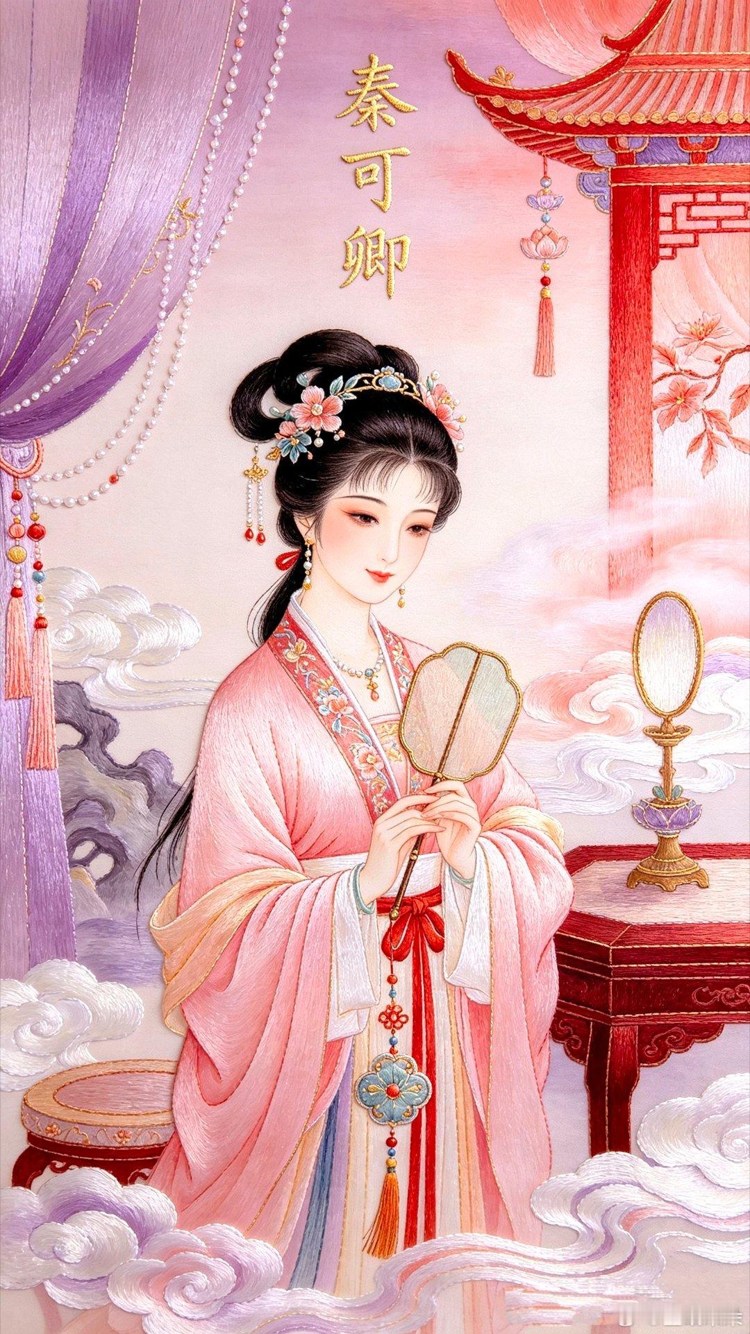 红楼梦金陵十二钗人物蜀绣唯美壁纸