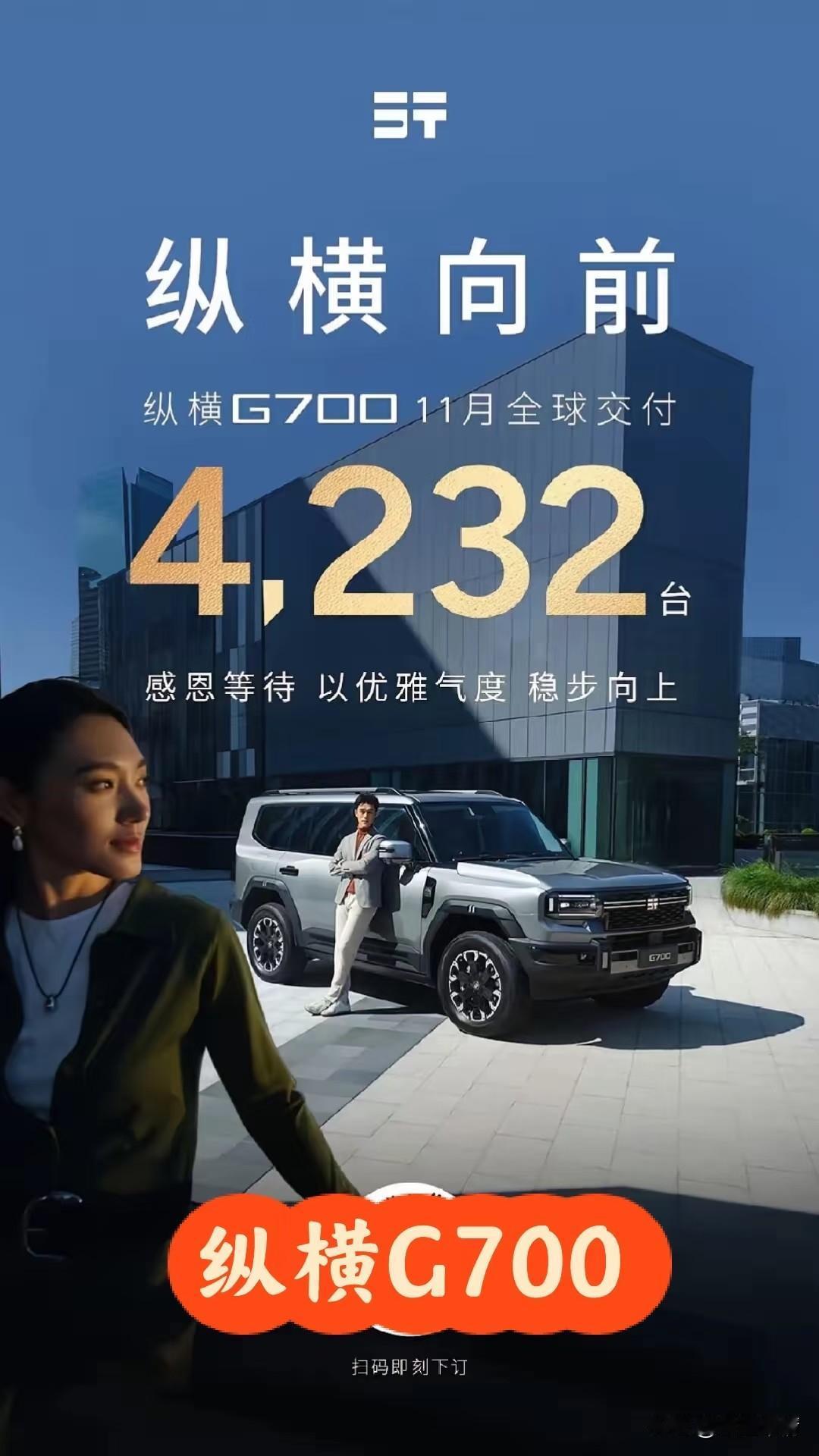 奇瑞纵横G700这销量算是初步成功了！奇瑞纵横G700算是今年非常重磅的新能