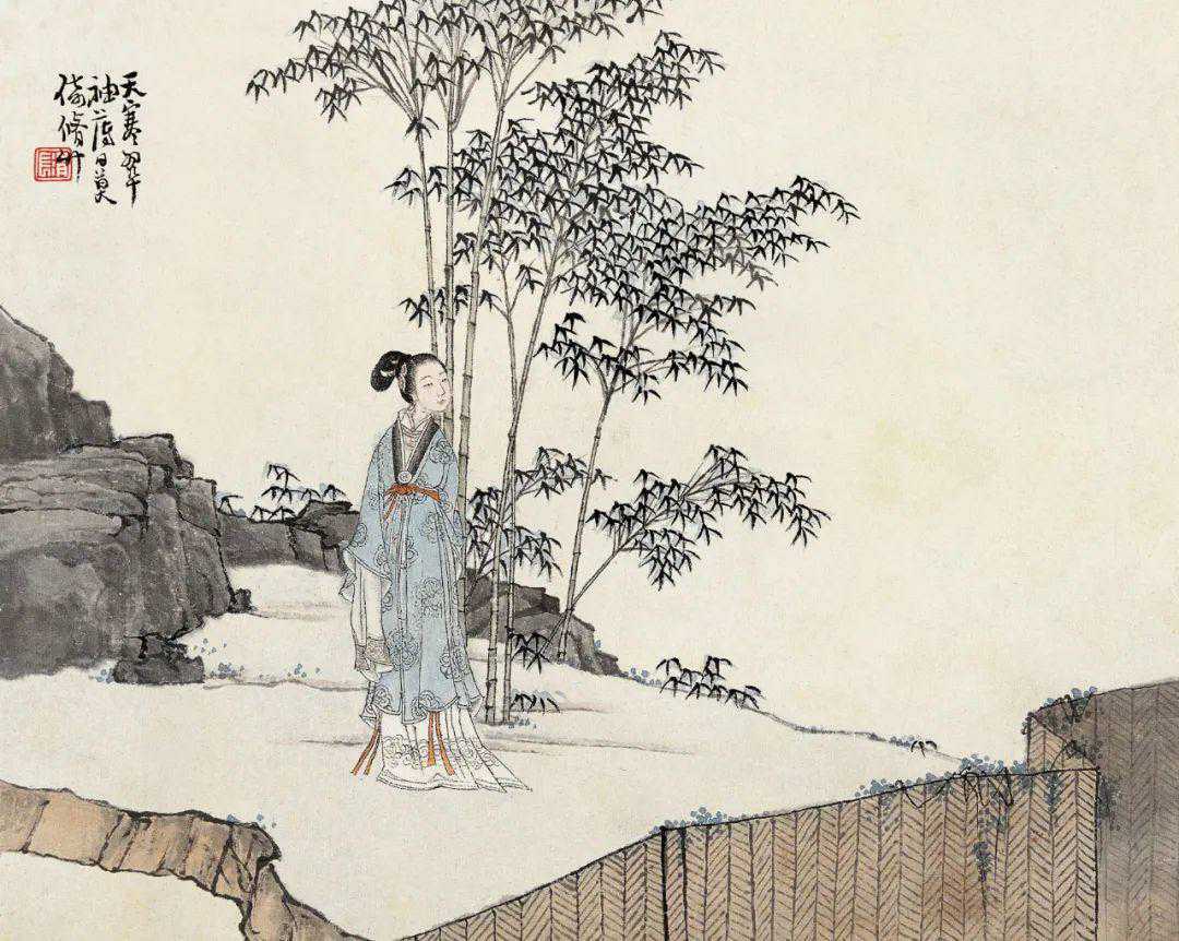 任熊人物小品册。此开册页共十二页，以仕女、高士为主，其中更有塞外风光与神仙、动物