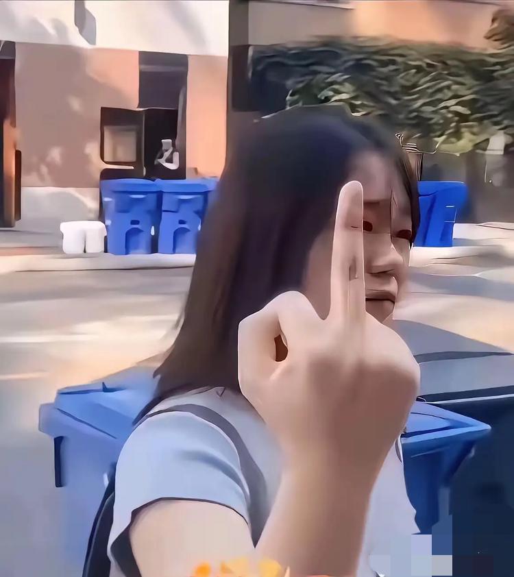 全网罕见！女生当众竖中指，不仅没被网暴，反而收获无数网友点赞认可。日本街头的一幕