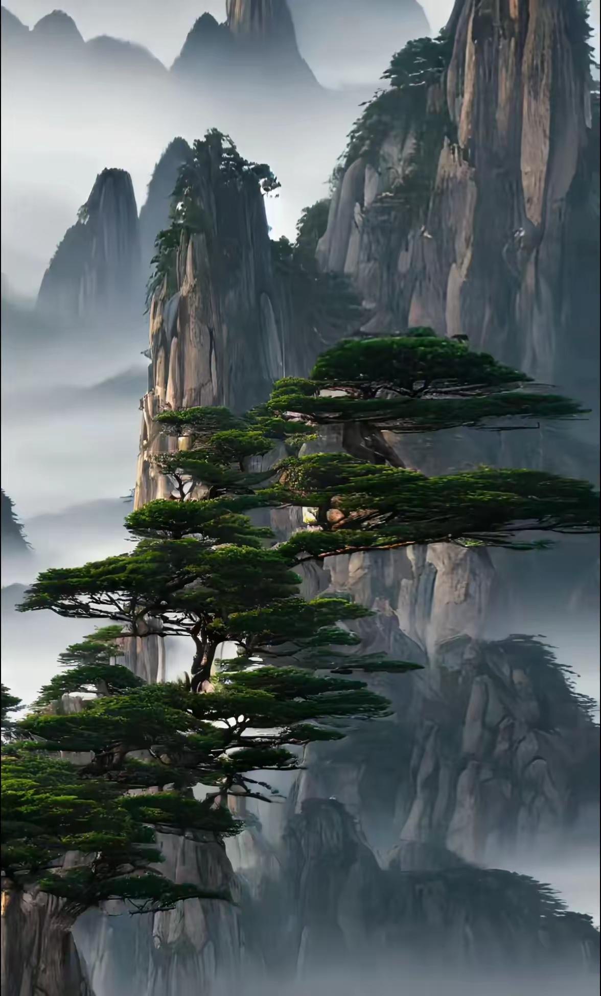 仙境般的云海山峰，如梦如幻的自然奇观