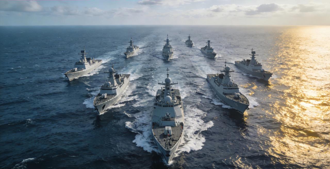 中国海军10艘“万吨大驱”硬核亮相央视新闻最新官宣，我国055型万吨级驱逐