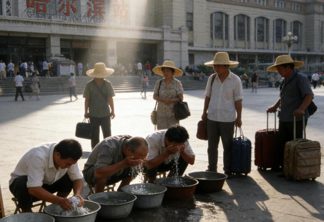 网友诸君还记得八十年代有很多大城市，火车站前都有卖洗脸水的吗？昨天营口的张总