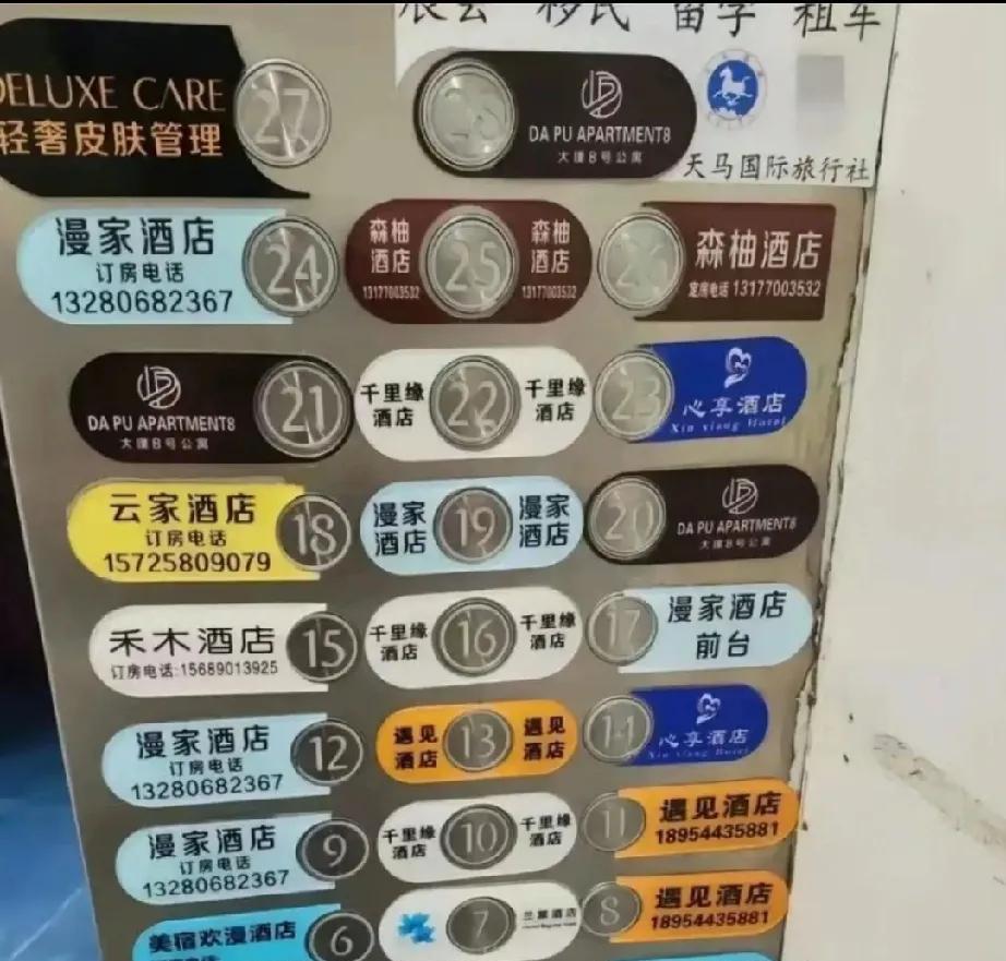 密密麻麻的酒店